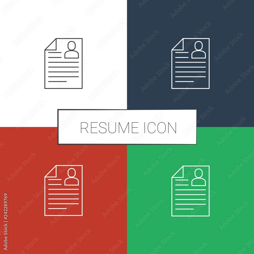 Wall mural resume icon white background