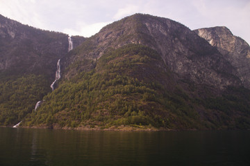 Aurlandsfjorden and Nærøyfjord, two of the most remarkable arms of the Sognefjorden (Fjord of Dreams) at Norway.