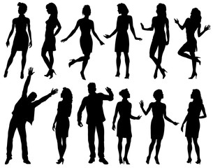 People silhouettes set
