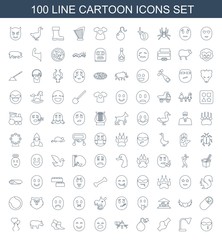 100 cartoon icons