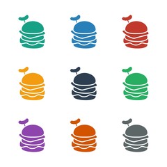 burger with sausage icon white background