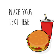  template with burger and red soda cup