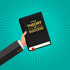 Businessman Hold the Theory of Success Book in His Hand.