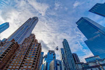 Fototapeta na wymiar New-York buildings view from street level 