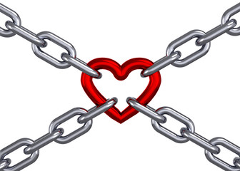 Obraz premium Chain And Heart - 3D