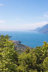 Beautiful mountain view. Monte Baldo, azure blue lago di garda and nature