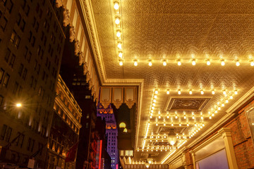 New-York close up of a Broadway theater entrance 