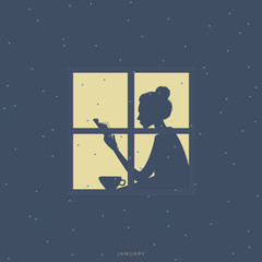 January - Flat illustration