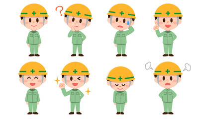 工事現場の作業員セット（男性）