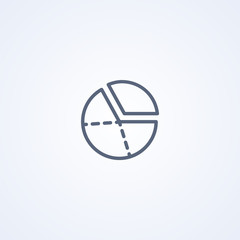 Chart graph, vector best gray line icon