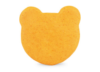 Gingerbread in the form of a bear on a white background
