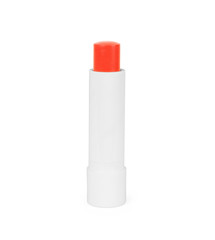 Moisturizing lip balm on white background