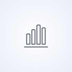 Growth level graph, vector best gray line icon
