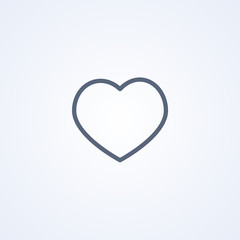 Heart, vector best gray line icon