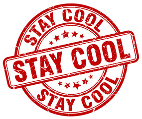 stay cool red grunge stamp