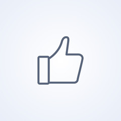 Like, vector best gray line icon