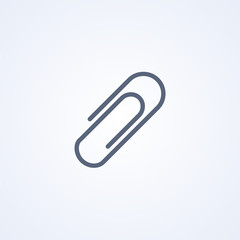 Paper clip, vector best gray line icon