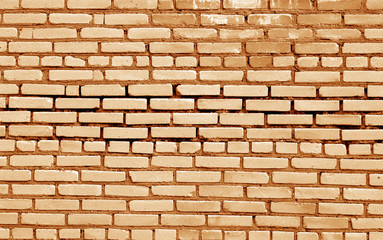 Brick wall surface in orange tone.