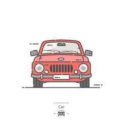 Obraz na płótnie Canvas Red car - Line color icon