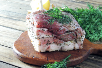 preparation of meat for roasting
