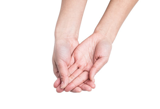 Asian Women's Hands Rubbing Hand Cream