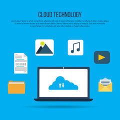 Cloud computing technology with laptop