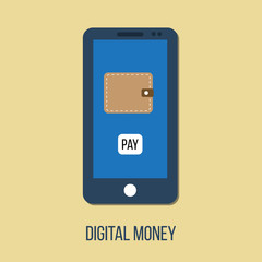 Mobile banking digital wallet concept