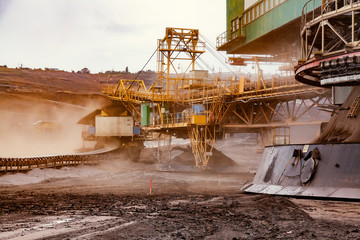 Giant bucket wheel excavator for digging the brown coal, Czech Republic