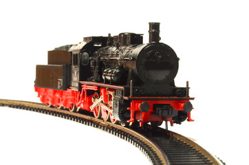 steam loco model train isolated on white