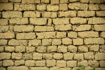 Texture of wall made of clay bricks