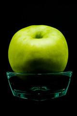 apple on black background, isolate