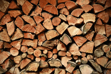 The texture of the chopped wood
