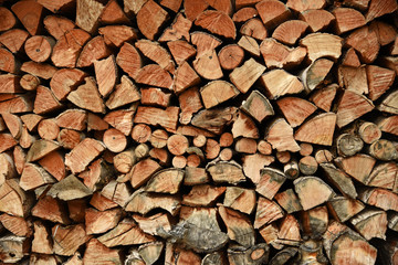 The texture of the chopped wood
