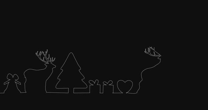 a christmas animation with only one line