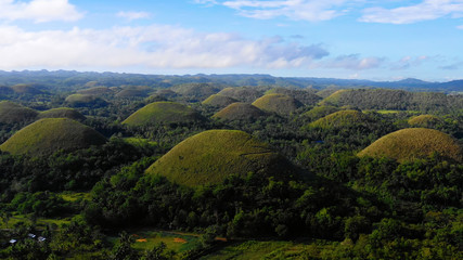 chocolate hill in aerial view, Bohol Philippines