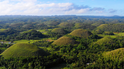 Fototapeta na wymiar chocolate hill in aerial view, Bohol Philippines