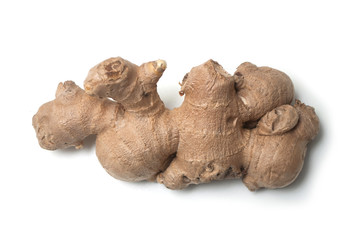 closeup of ginger on white background
