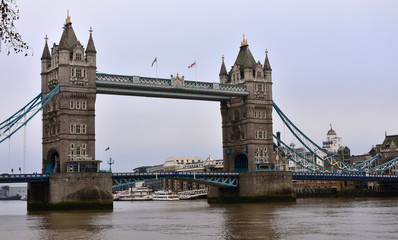 Fototapeta na wymiar Tower Bridge and Thames river. London, United Kingdom.