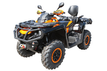ATV quad bike or buggy car isolated on white background with clipping path.