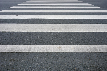 Cross walk in Black and white on road