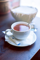 Obraz na płótnie Canvas Cup of tea while working