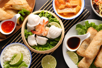 assorted asian food