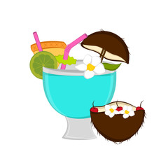 Isolated coconut cocktail image. Vector illustration design