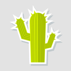 Cactus icon in cartoon style isolated on white background. Mexican food. Vector illustration.