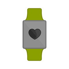 Smartwatch with a heart icon. Vector illustration design