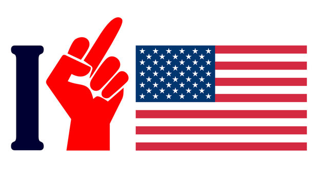 Hatred America. Concept sign for the resentment and hostility against the United States