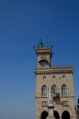 Fototapeta na wymiar Republic of San Marino: the palaces and squares and the panorama