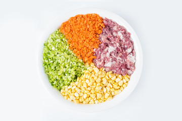 Super appetite fresh dumplings / colorful vegetable meat puree