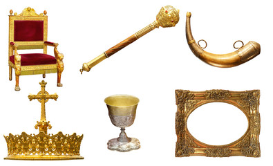 royal crown throne gold isolated