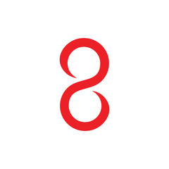 number 8 infinity line symbol logo vector